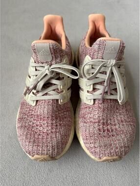 adidas UltraBoost Womens 5 Pink Knit Running Shoes Boost Continental Sole